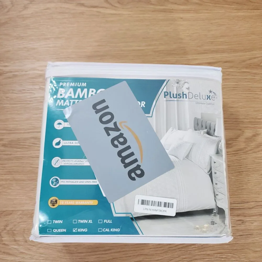 Plush Deluxe Ultimate Comfort Premium Bamboo Mattress Protector King Size NEW